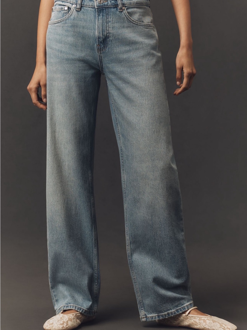 EB Denim Alida High-Rise Loose Bowed Jeans Size 28 Cleo NWT